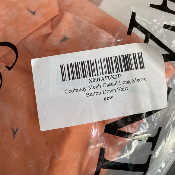 Coofandy Fresh Designer • Orange Casual Print Buttoned Down Longsleeve Shirt - Picture 13 of 14